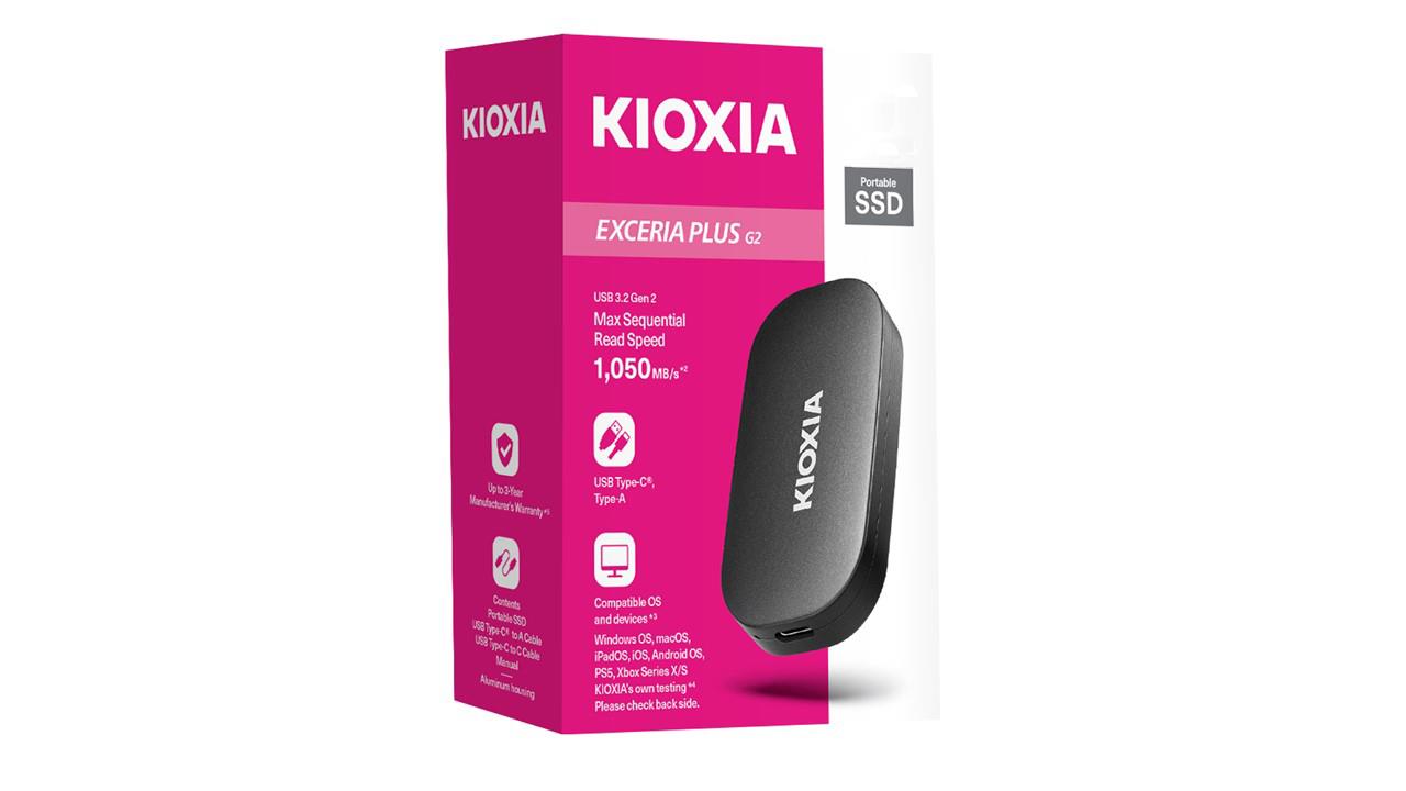 KIOXIA LXD20K001TG8 EXCERIA PLUS G2 Mini 1TB (1050/1000MB/s) USB ve TYPE-C Siyah Taşınabilir SSD Harddisk