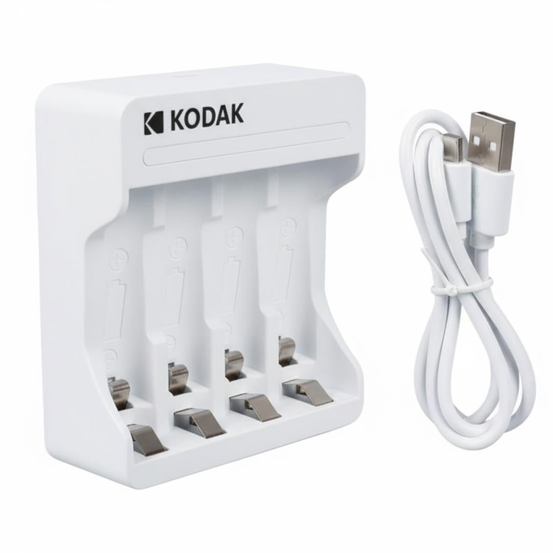 Kodak KD-29490 4lü AA/AAA Ni-MH Otomatik Hızlı Pil Şarj Cihazı (Type-C)