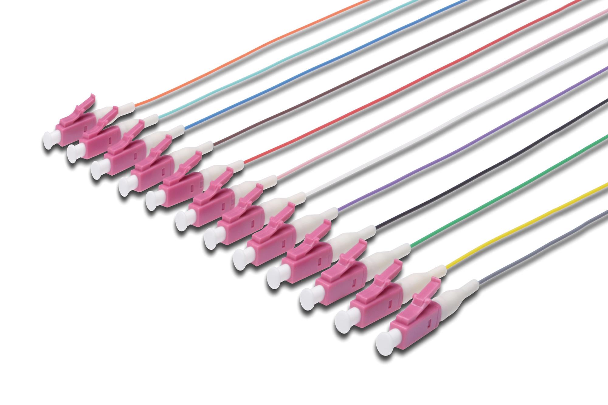 LC/PC Fiber PigTail, 50/125 µ, multimode, 0.9mm simplex, 2 metre, Class OM4, LSZH, birim fiyatıdır