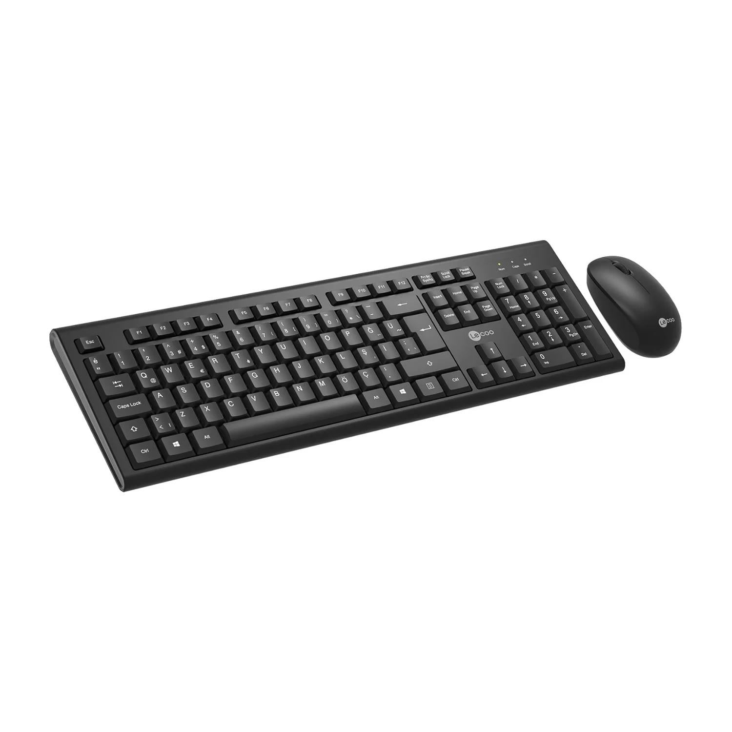 LECOO KW200 Q Türkçe Kablosuz Siyah Klavye + Mouse Seti