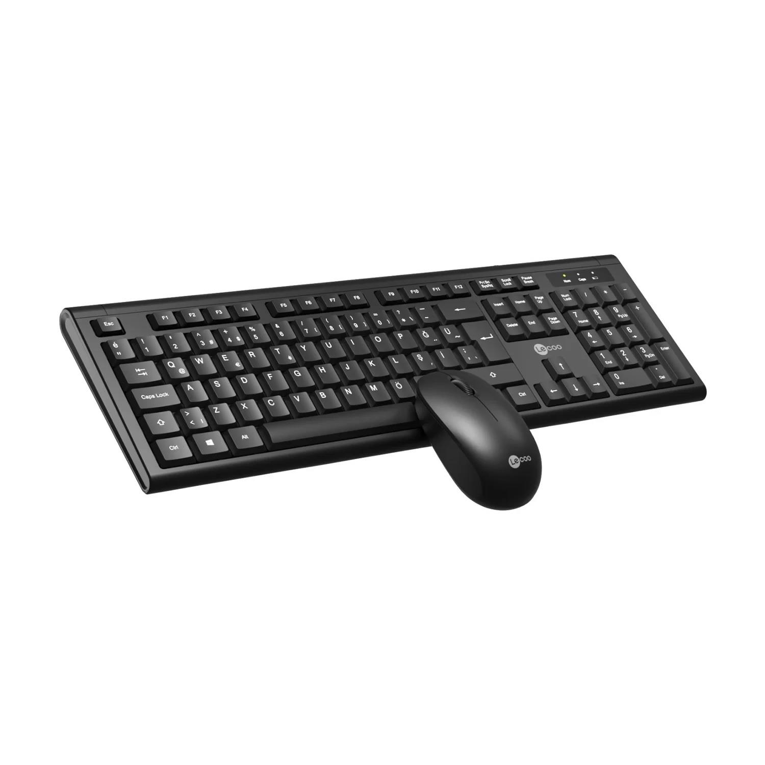 LECOO KW200 Q Türkçe Kablosuz Siyah Klavye + Mouse Seti