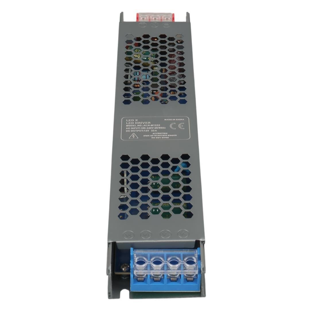 Ledx ALN-M1233 12 Volt 33 Amper 240x24x12mm Ultra Slim Metal Kasa Adaptör