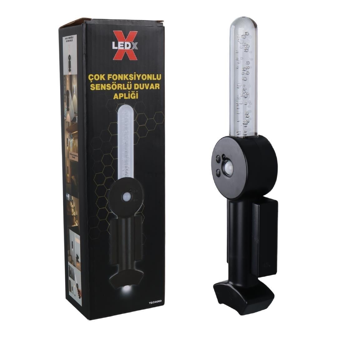 Ledx YD-24060 Mıktanıslı Rgb Renkli Usb Şarjlı 800 mAh 3 Kademeli Işıklı Sensörlü Duvar Aplik