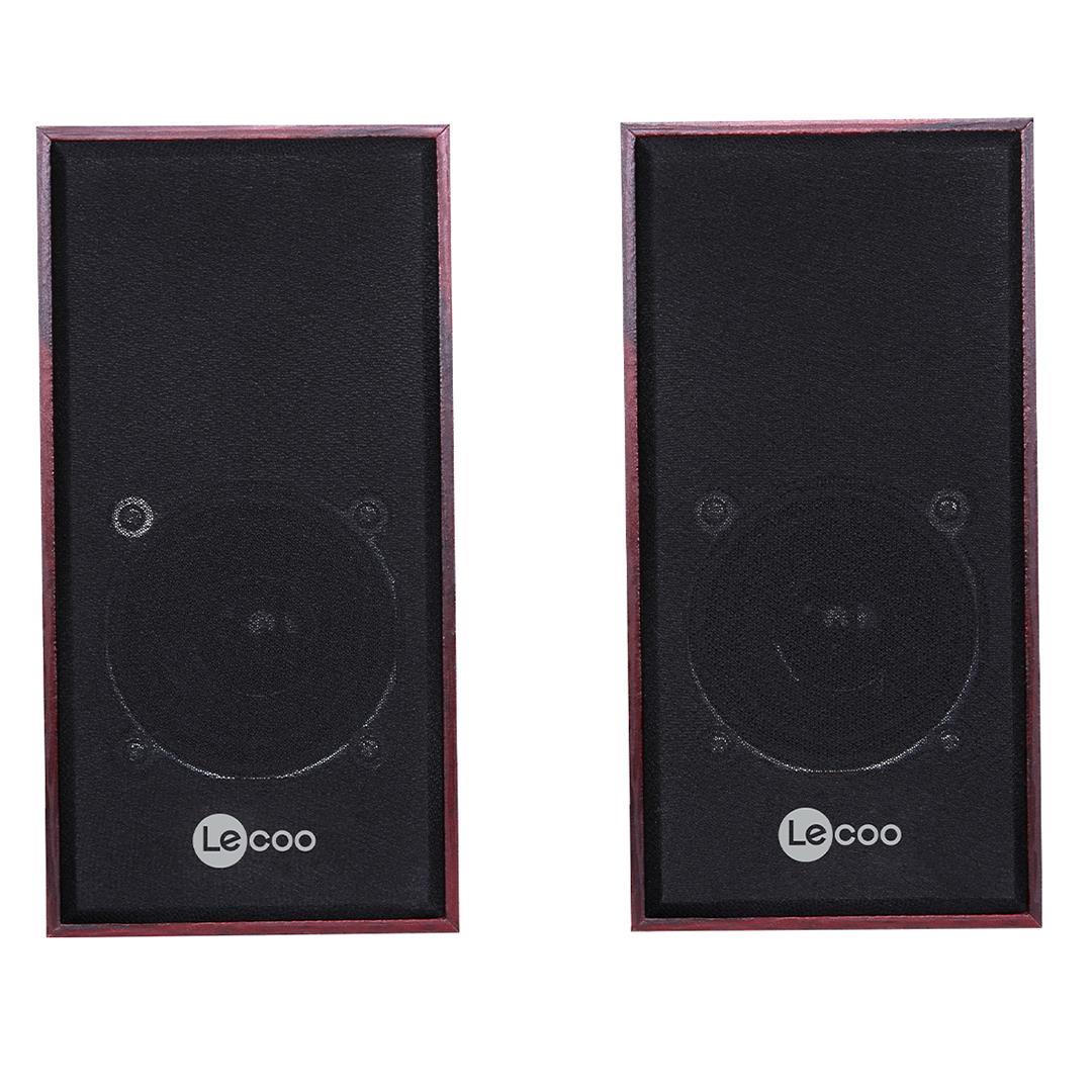 Lenovo Lecoo DS105 6W Ahşap Gövdeli Masaüstü Stereo Hoparlör - USB + 3.5mm Jack Girişli PC Hoparlörü