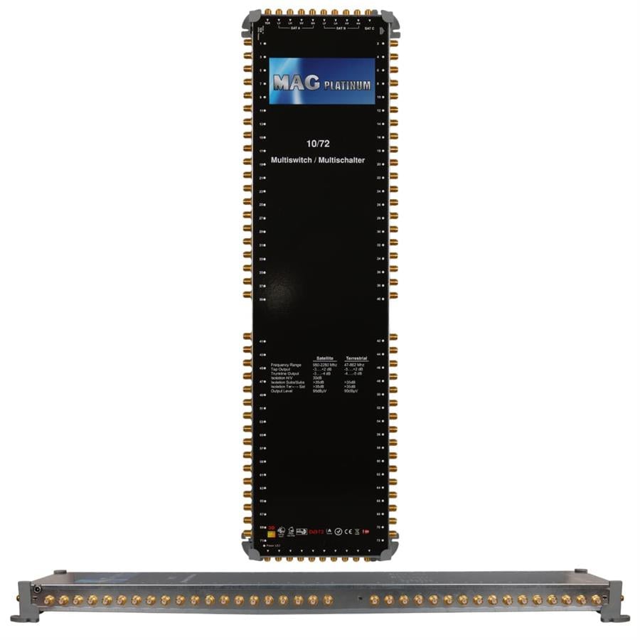 MAG Platinum MP 10/72 Multiswitch - 10 Giriş 72 Çıkışlı Merkezi Uydu Santrali Hybrid 4K ve 3D Destekli
