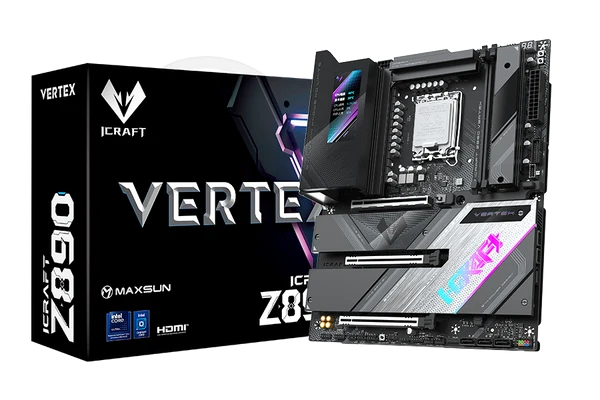 MAXUN iCRAFT  Z890 VERTEX WIFI7 DDR5 HDMI-DP PCIE 5.0 1851p ATX