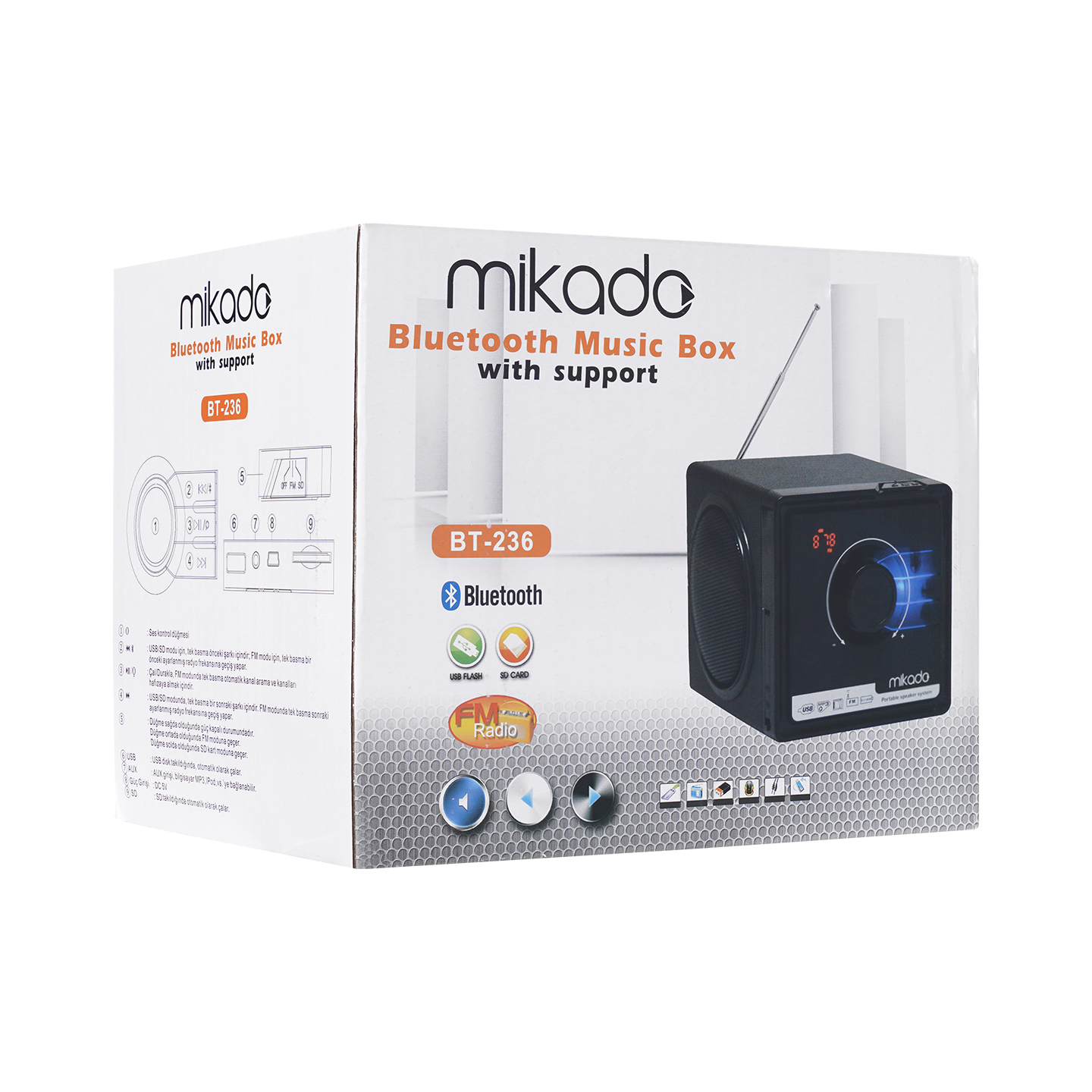 MIKADO BT-236 Bluetooth Müzik Kutusu