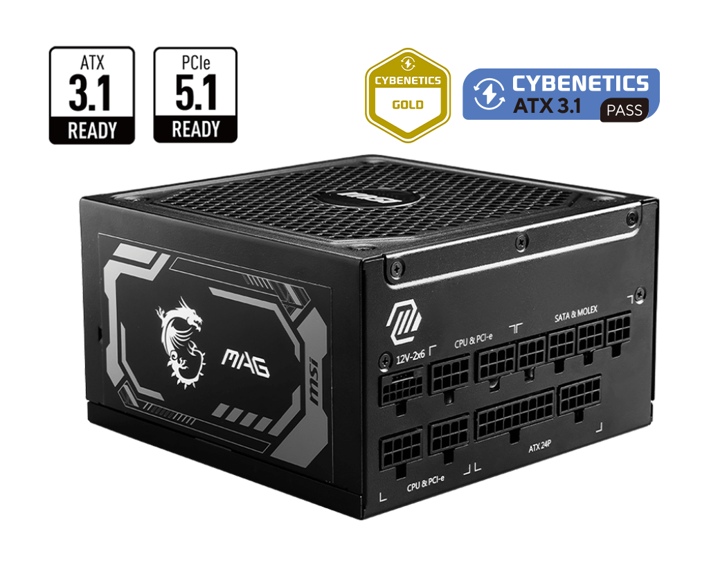 MSI 1250w 80+ Gold MAG A1250GL PCIE5 Tam Modüler Power Supply