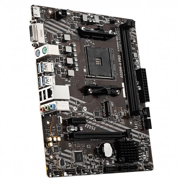 MSI A520M-A PRO DDR4 M2 PCIe NVME HDMI DVI PCIe 16X v3.0 AM4 mATX