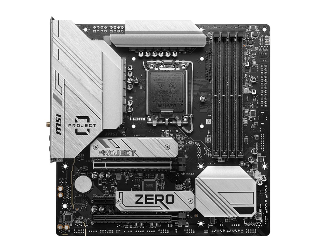 MSI B760M PROJECT ZERO DDR5 HDMI-DP TYPEC PCIE 4.0 1700p mATX