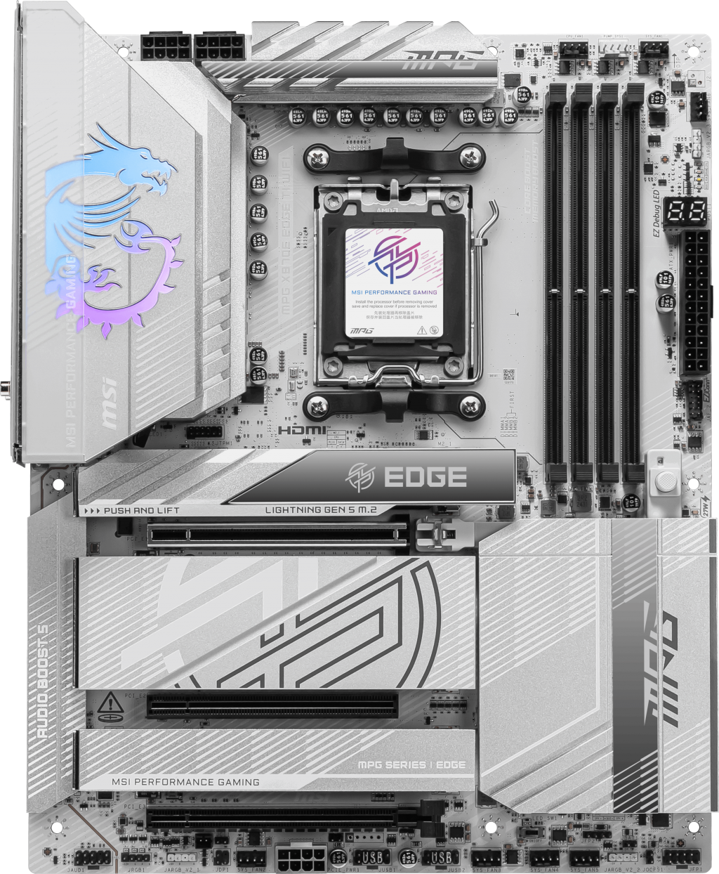 MSI MPG X870E EDGE TI WIFI7 DDR5 HDMI-DP TYPEC PCIE 5.0 AM5 ATX BEYAZ