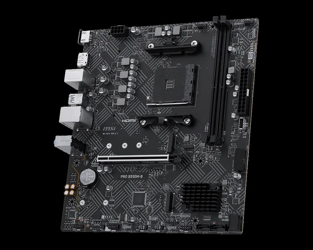MSI PRO B550M-B AM4 DDR4 4600(OC) HDMI DP 2x M.2 USB 5Gbps mATX