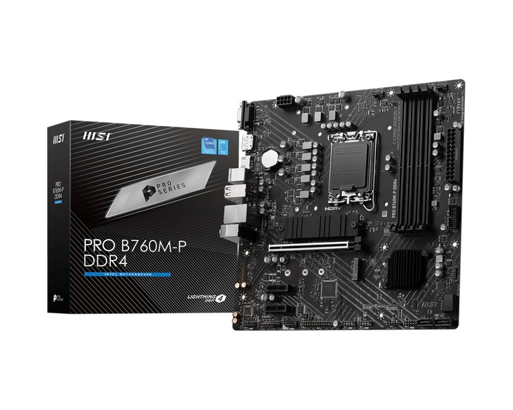 MSI PRO B760M-P DDR4 HDMI DP PCIe 16X v4.0 1700p mATX