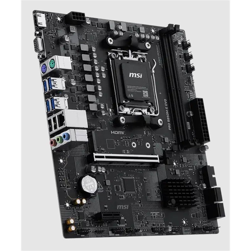 MSI PRO B850M-E EVO DDR5 8200MHZ 1XVGA 1XHDMI 1XM.2 USB MATX AM5 (AMD AM5 9000/8000/7000 SERİLERİ İLE UYUMLU)