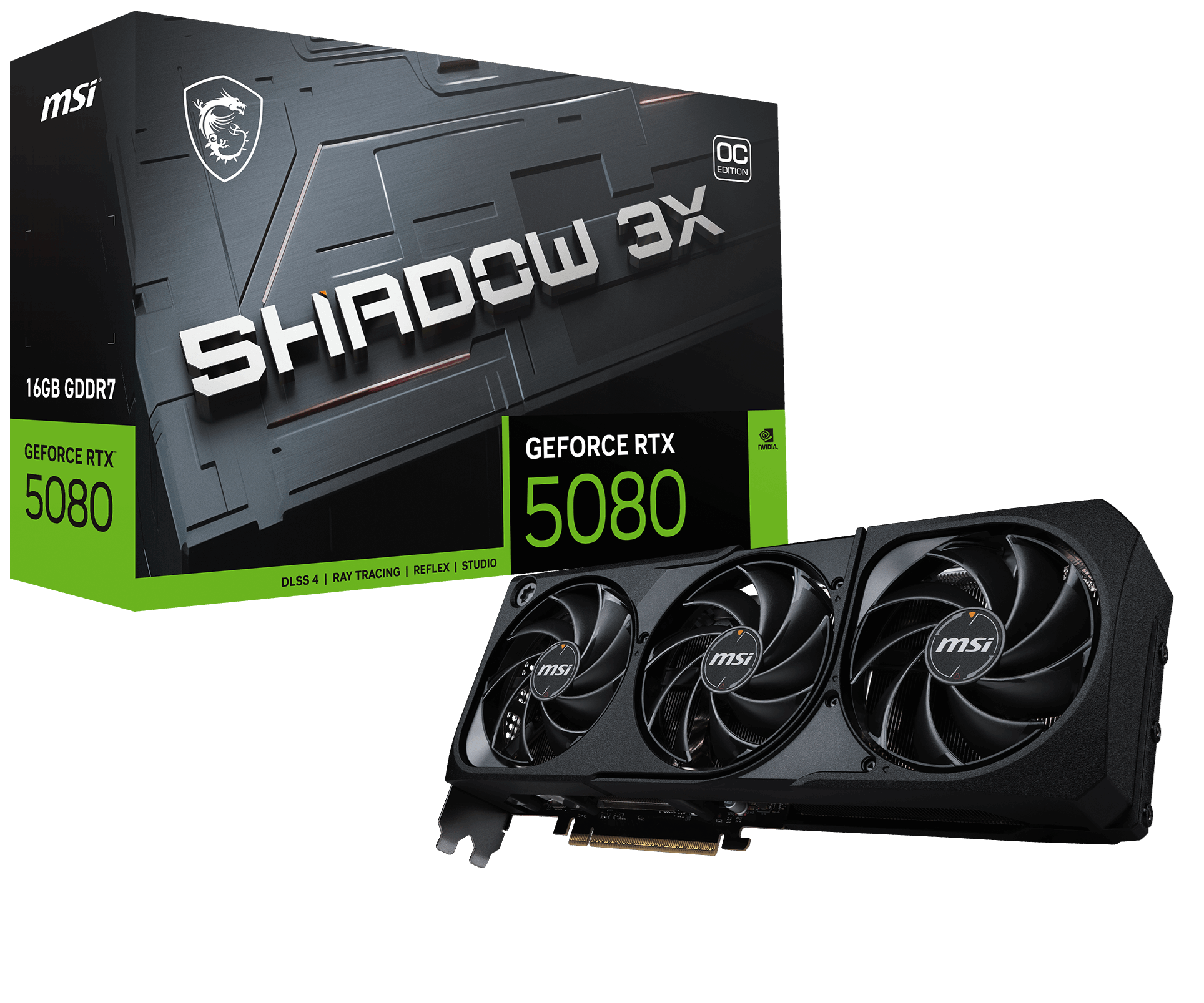 MSI RTX5080 16GB SHADOW 3X OC 16G GDDR7 256bit HDMI DP PCIe 5.0
