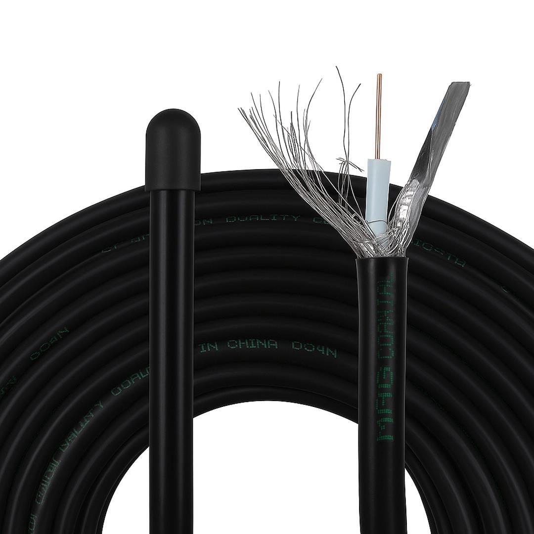 Mag Rg6/U6 Bakır Cu/Cu 80 Tel Siyah Anten Kablosu (100 Metre)