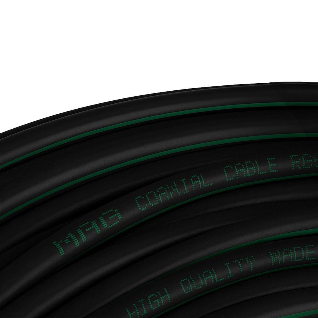 Mag Rg6/U6 Bakır Cu/Cu 80 Tel Siyah Anten Kablosu (100 Metre)