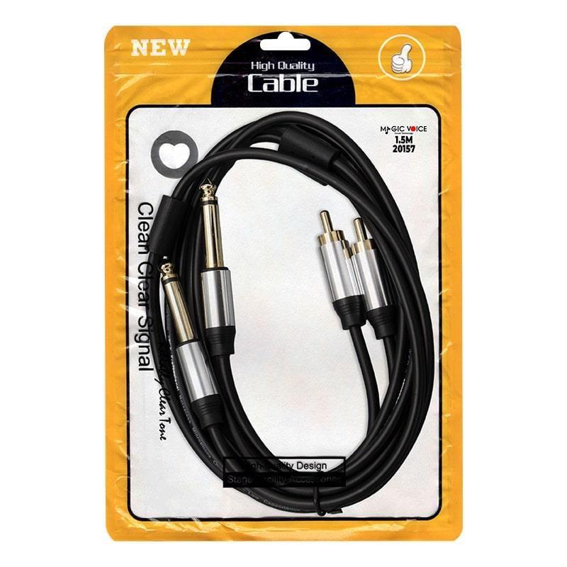 Magicvoice LD398 2x 6.3 Mm Mono Erkek - 2x Rca Erkek 1.5 Metre Kablo