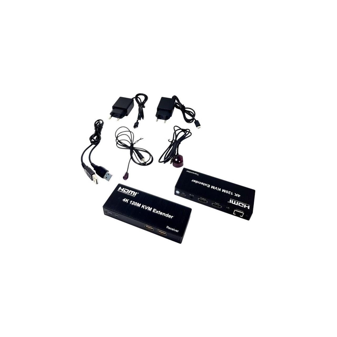 NOVACOM NVC-KVM4K120M CAT6 120MT (2Lİ) HDMI-USB-IR EXTENDER