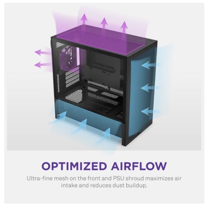 NZXT CC-H31FB-01 H 3 Flow Powersız Siyah Micro ATX