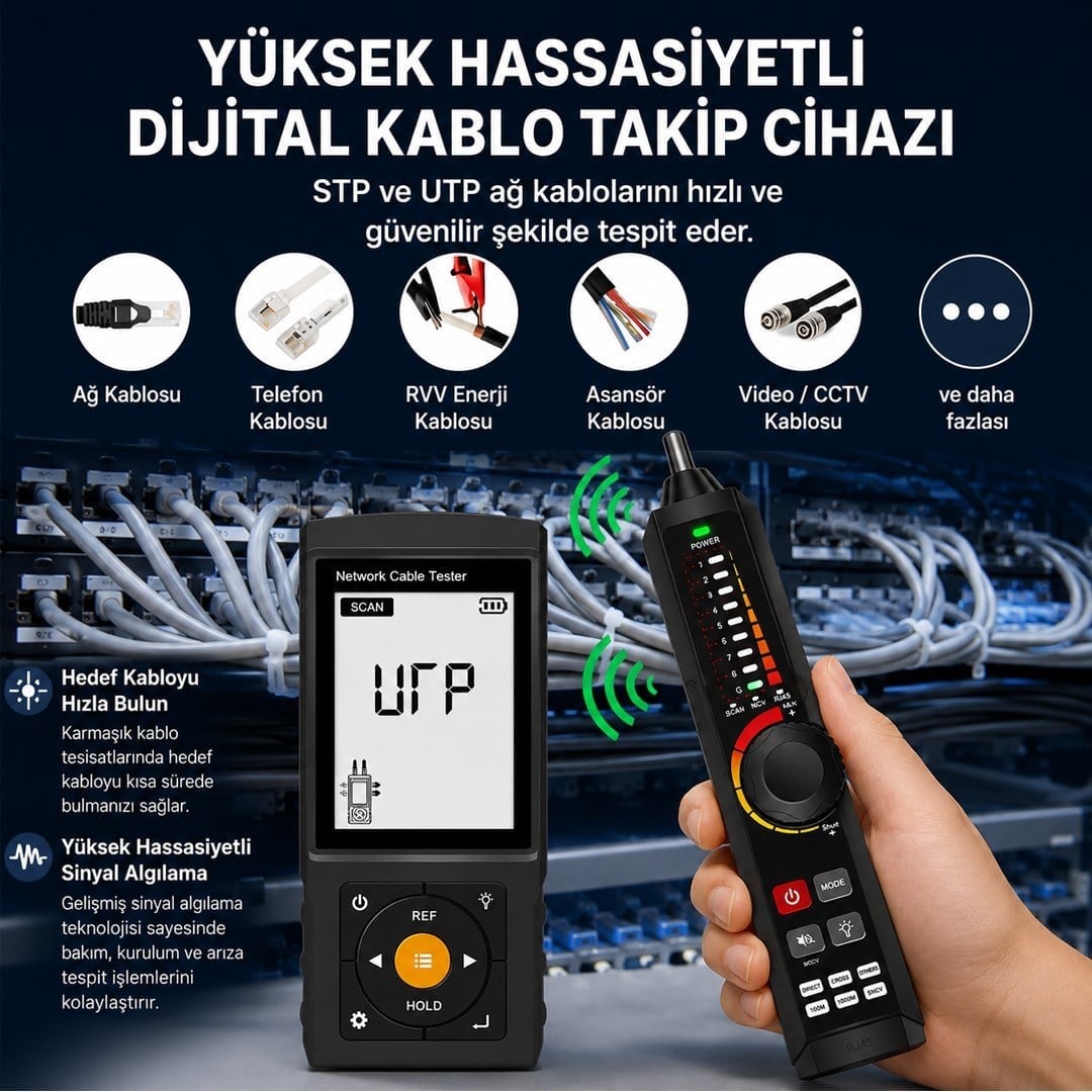 Novacom NVC-LT300S 3 Lcd Ekranlı Tdr Metraj - Pse Voltaj - Fiber Optik Kablo Test Cihazı