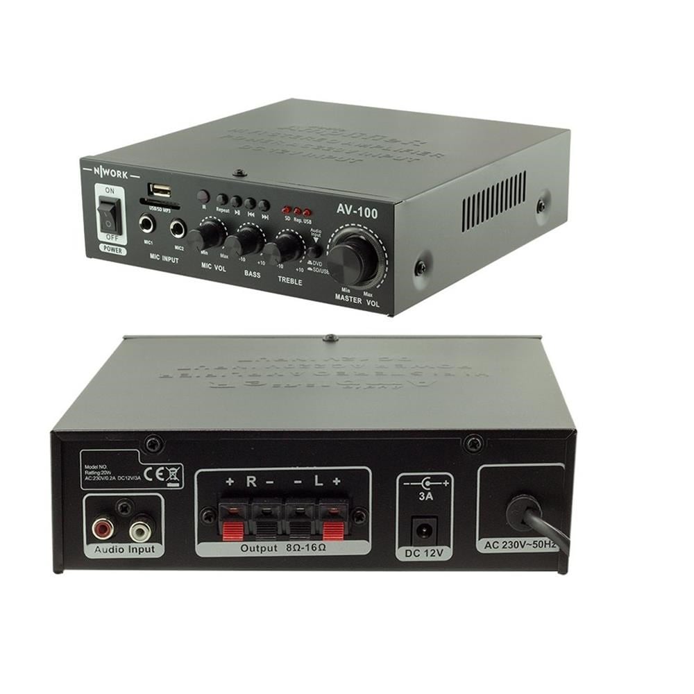 Nwork AV-100 2x20 Watt 4-8 Ohm Amplifikatör