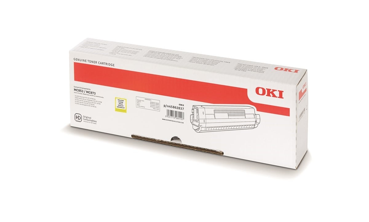 OKI MC853 / MC873 Sarı Orijinal Toner Kartuşu (7.300 Sayfa) - 45862837