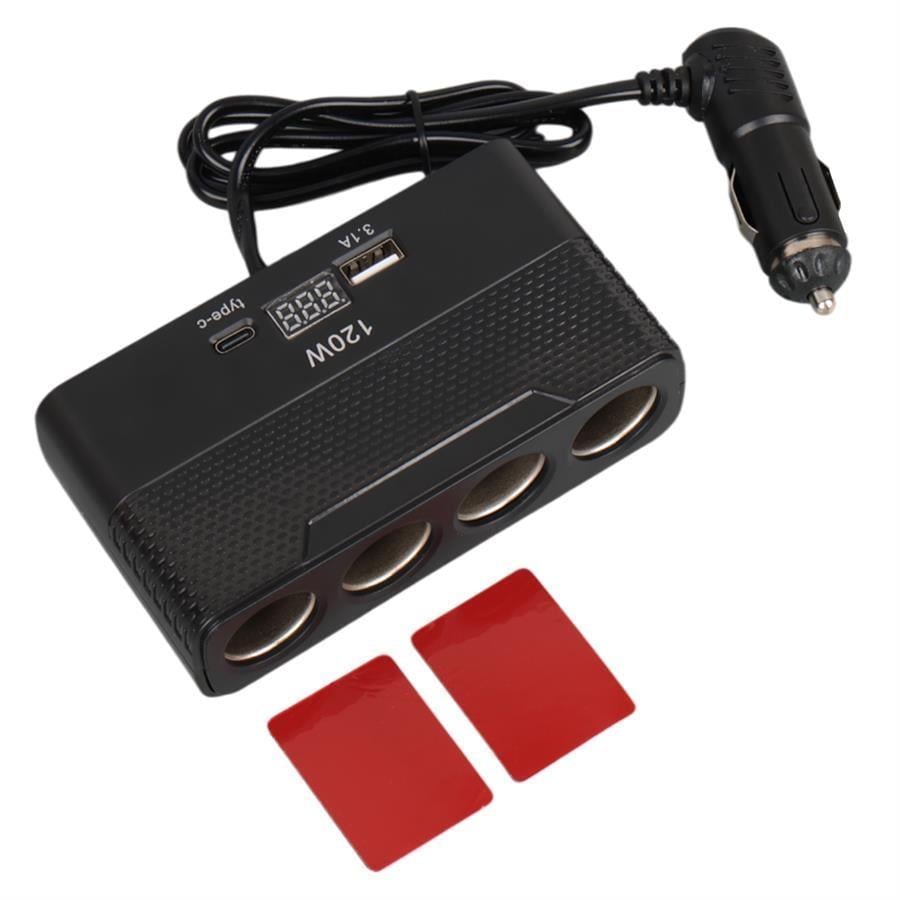 Olesson 2014 12-24V Type-C + USB-A Girişli 120W 80cm Kablolu 4lü Araç Çakmak Çoklayıcı