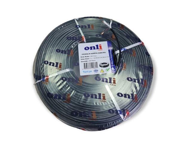 Onli 2X0,50 250m 2+1 PE OUTDOOR CCTV Siyah Kablo