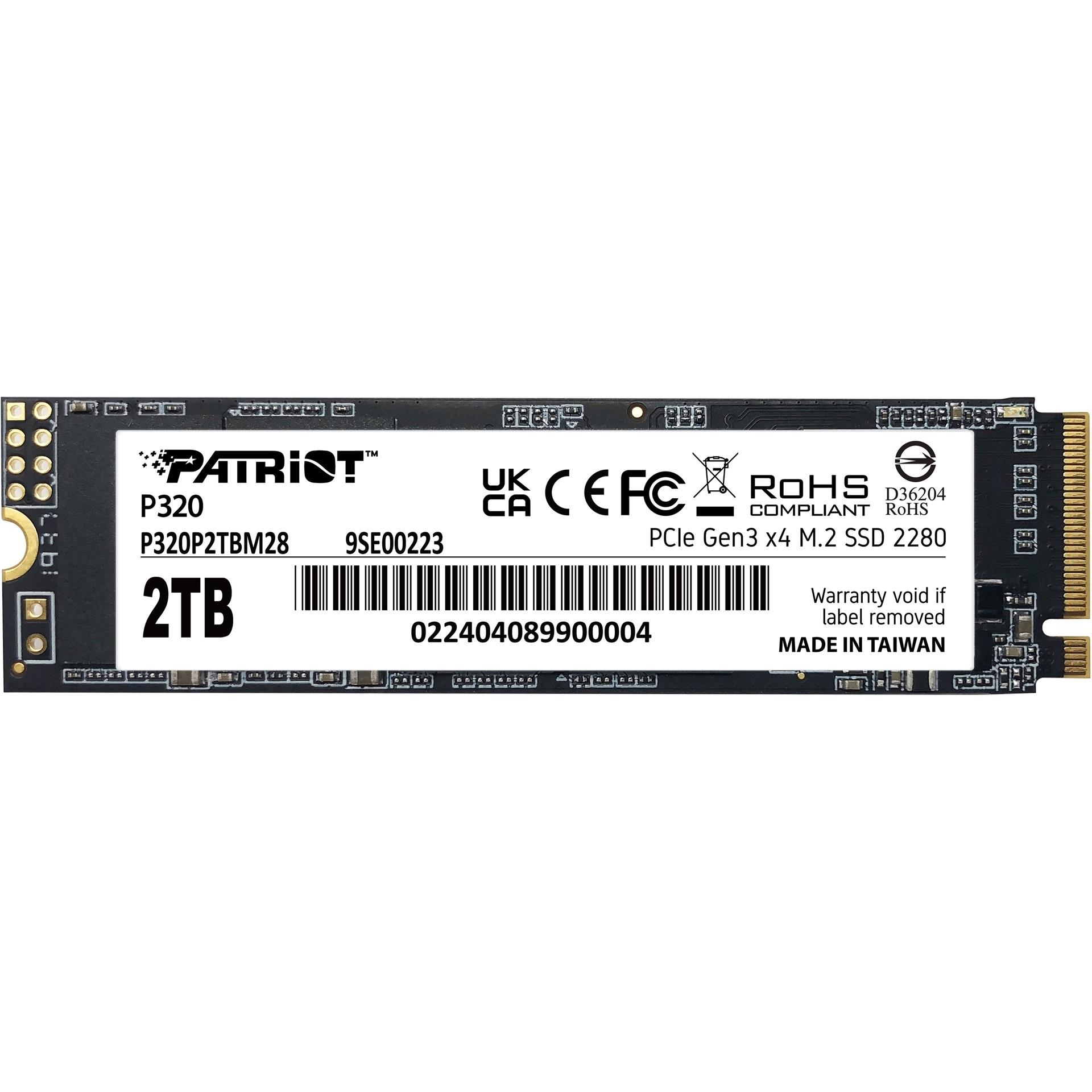 PATRIOT P320 2TB 3000/2200MB/s M2 PCIE GEN3 NVME SSD P320P2TBM28
