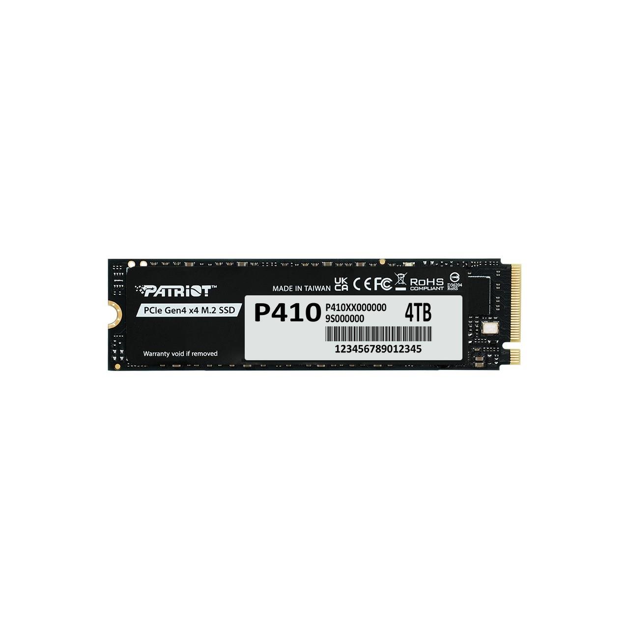 PATRIOT P410 4TB 5000/4500MB/s M2 PCIe GEN4 NVME SSD P410P4TBM28H