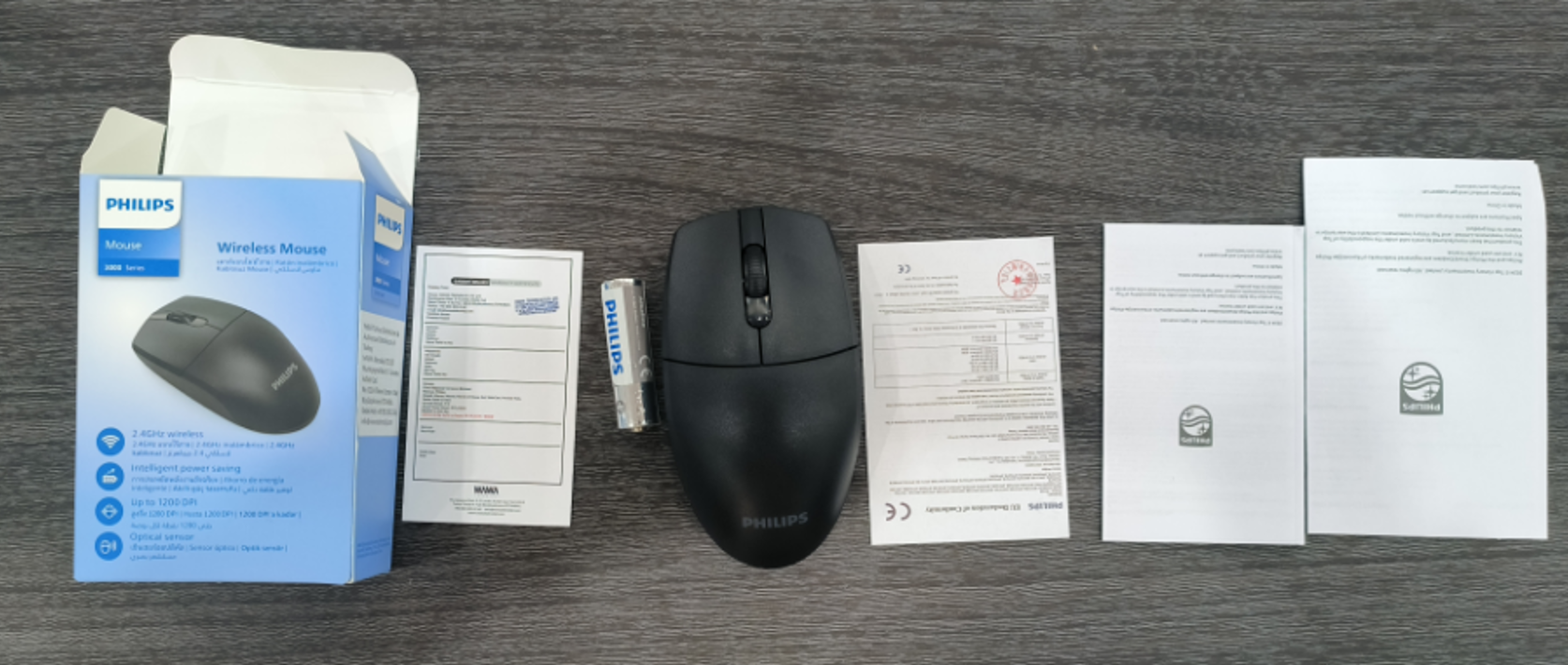 PHILIPS SPK7347 Nano Alıcılı Kablosuz 1200dpi siyah Mouse