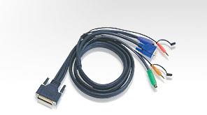 PS/2 KVM (Keyboard/Video Monitor/Mouse) Switch İçin Kablo, 3 metre, 1 x DB-25 erkek <-> 1 x Monitör 15 pin HDB erkek, 1 x Klavye 6 pin Mini-Din erkek, 1 x Mouse 6 pin Mini-Din erkek, 2 x Audio yuvası