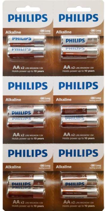 Philips AA Alkalin Kalem Pil 12'li Kartela