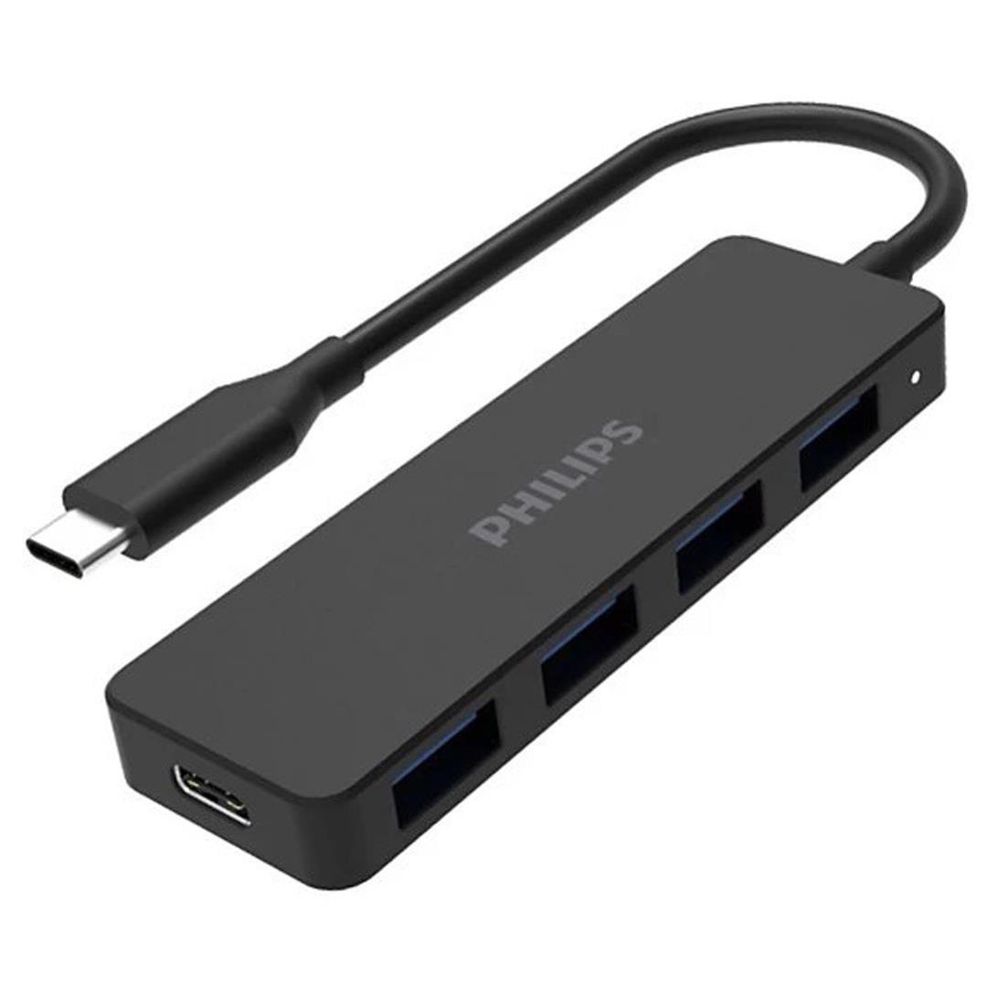 Philips SWR1603G/93 Siyah 20 Cm Kablolu Type-C To 4xUSB 3.0 Çoklayıcı