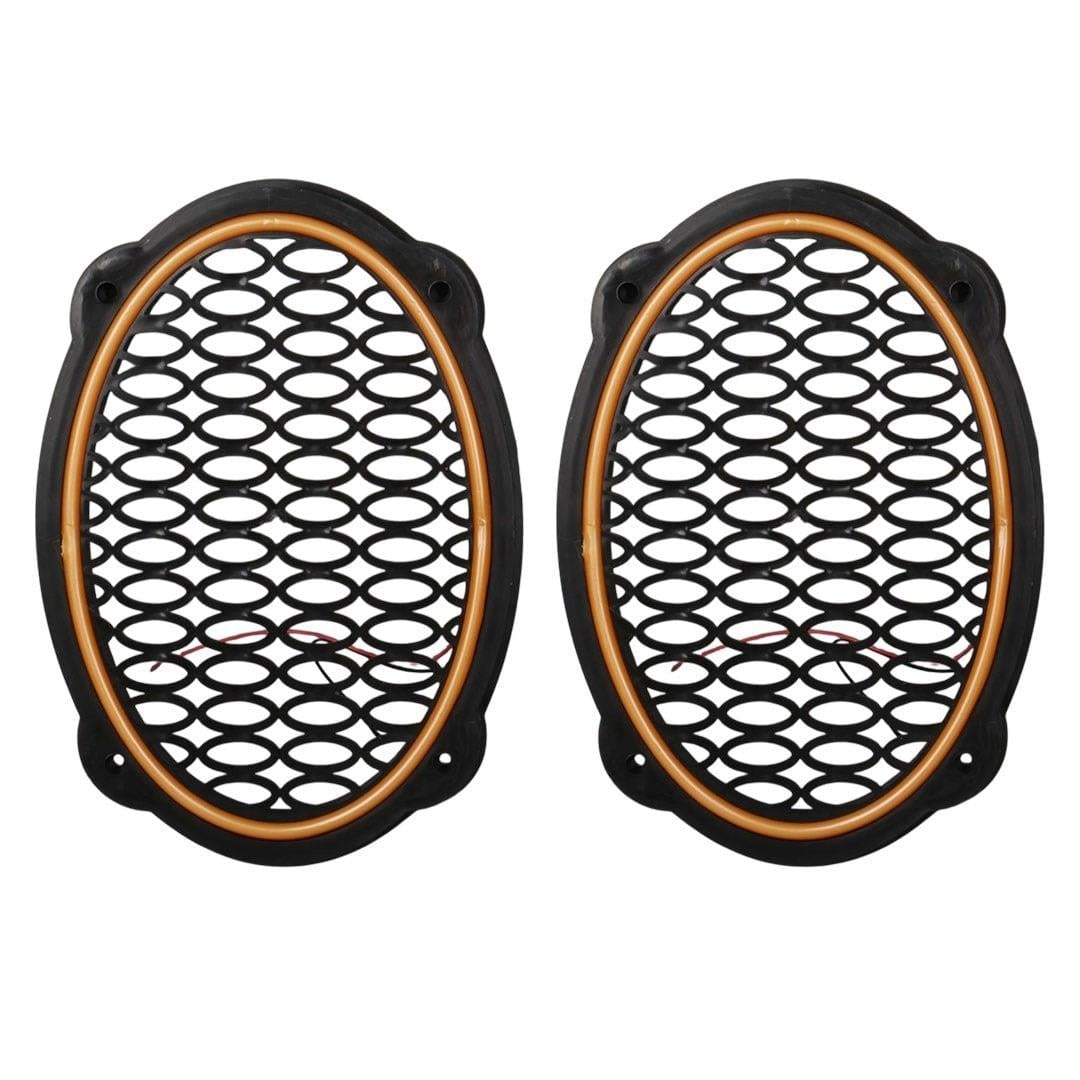 Poke PK-5052 Oval Hoparlör Kapağı Turuncu LED Sabit (2li Paket)