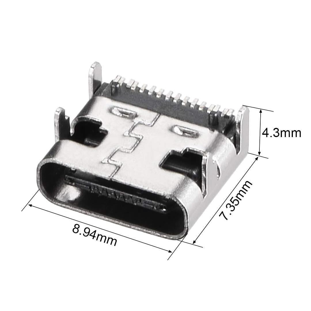 PowerMaster IC-266B-4 Type-C Dişi Şase Konnektör - USB 3.1 16 Pin Hızlı Şarj Destekli Soketi