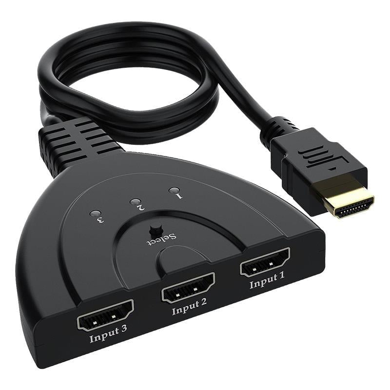 PowerMaster PM-17229 3 Giriş 1 Çıkış HDMI Switcher Çoğaltıcı Toplayıcı Aparat 30 CM Kablolu Seçme Düğmeli