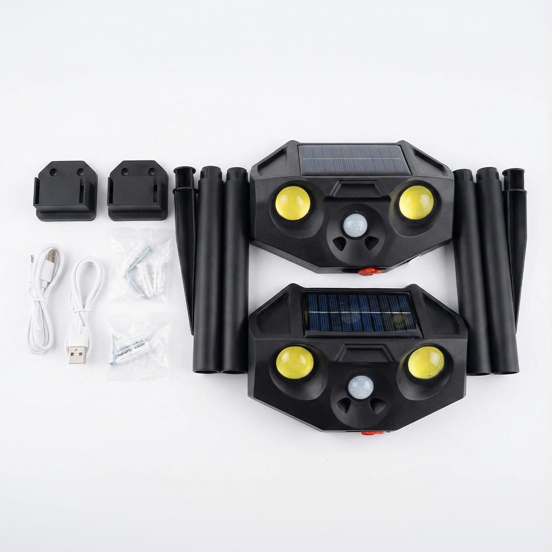 PowerMaster PM-29074 Beyaz ve Kırmızı Renkli Hareket Sensörlü Solar Bahçe Aydınlatması