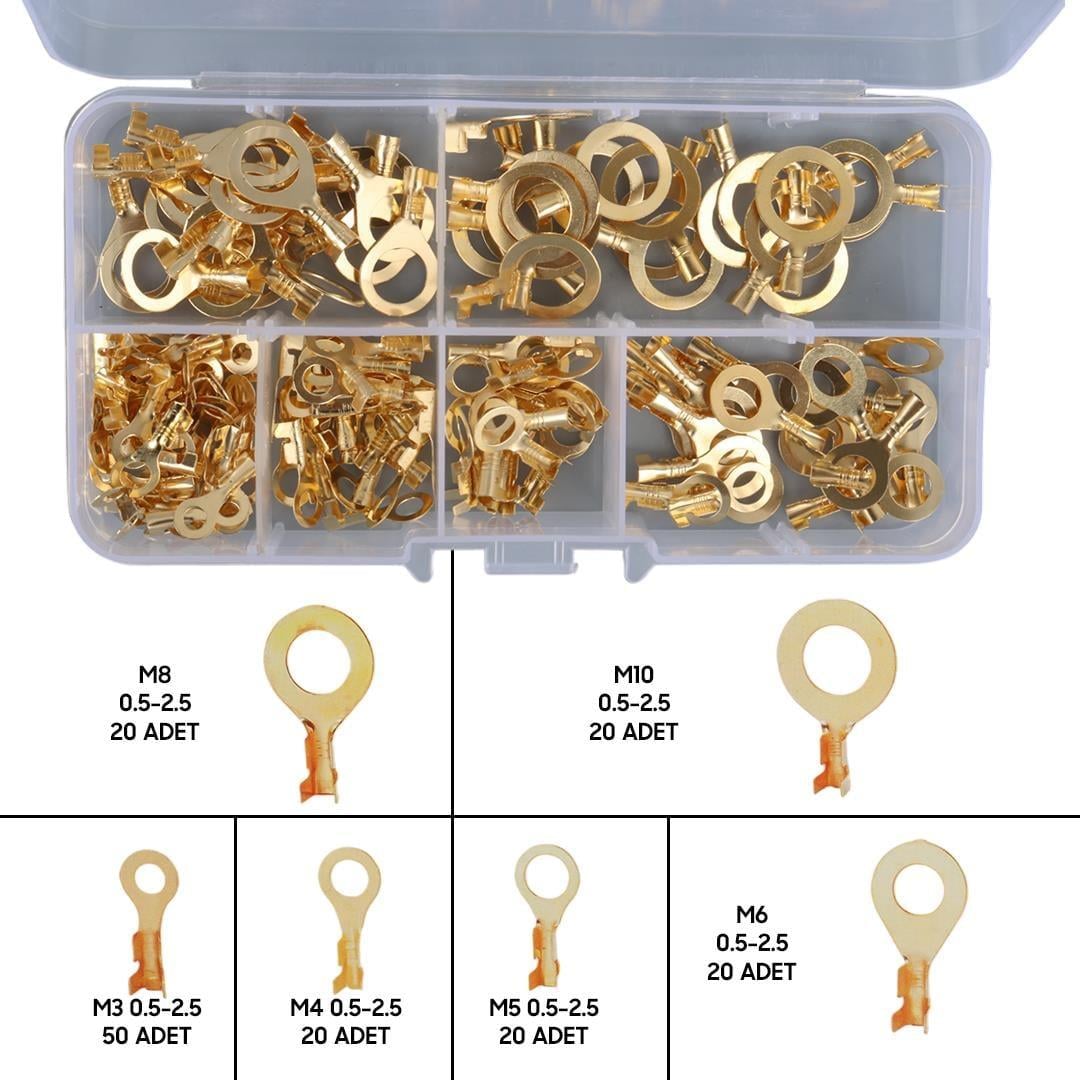 PowerMaster PM-29114 Topraklama Kablo Pabuç Seti 6 Çeşit 150 Parça (M10-M8-M6-M5-M4-M3)