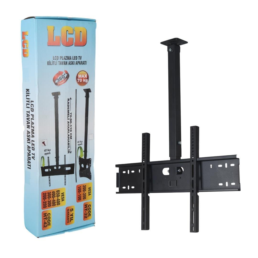 PowerMaster PM-32 Led/Lcd/Plazma 70-90-110 CM Dar Ağız 45 Derece Açılı Tavan TV Askı Aparatı