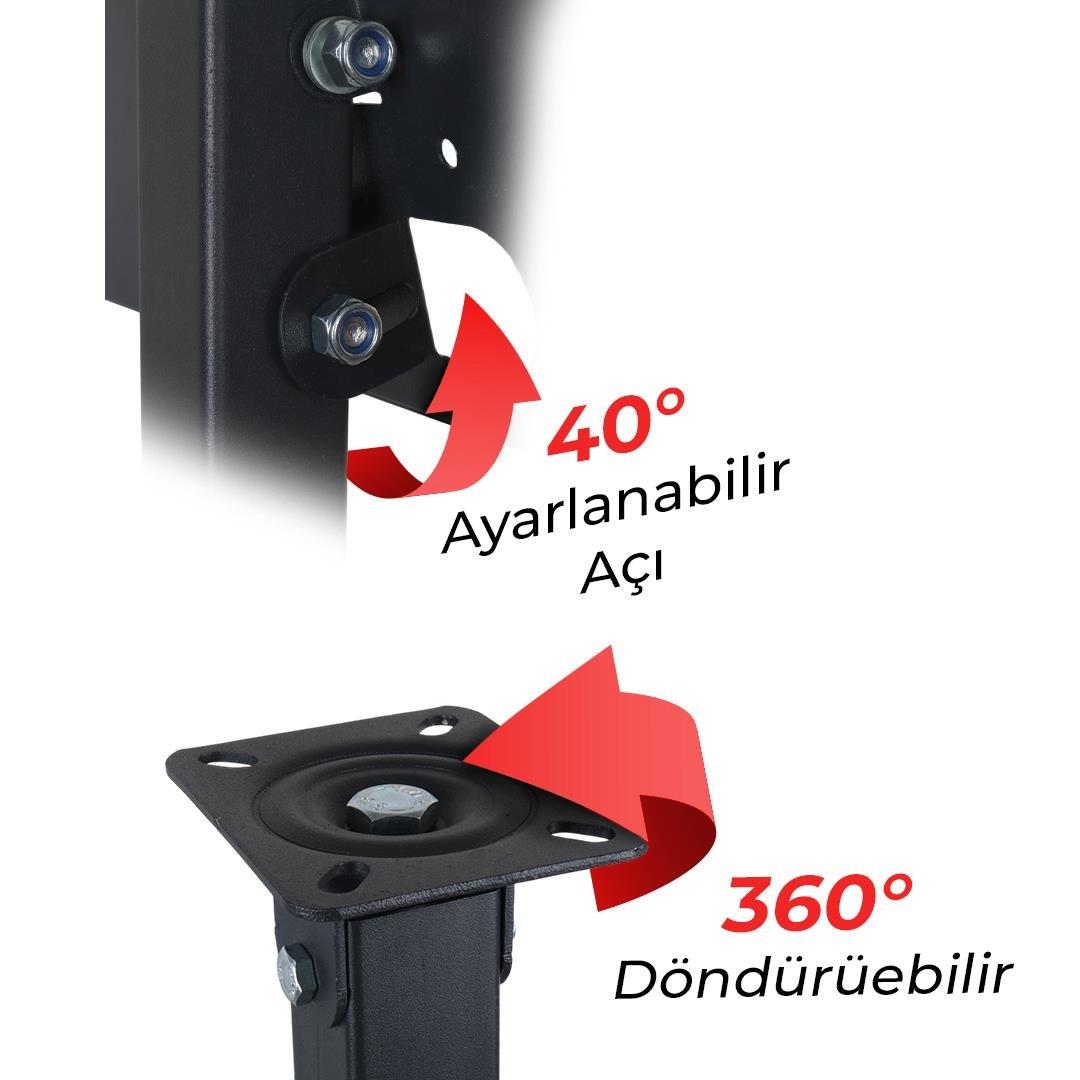 PowerMaster PM-32 Led/Lcd/Plazma 70-90-110 CM Dar Ağız 45 Derece Açılı Tavan TV Askı Aparatı