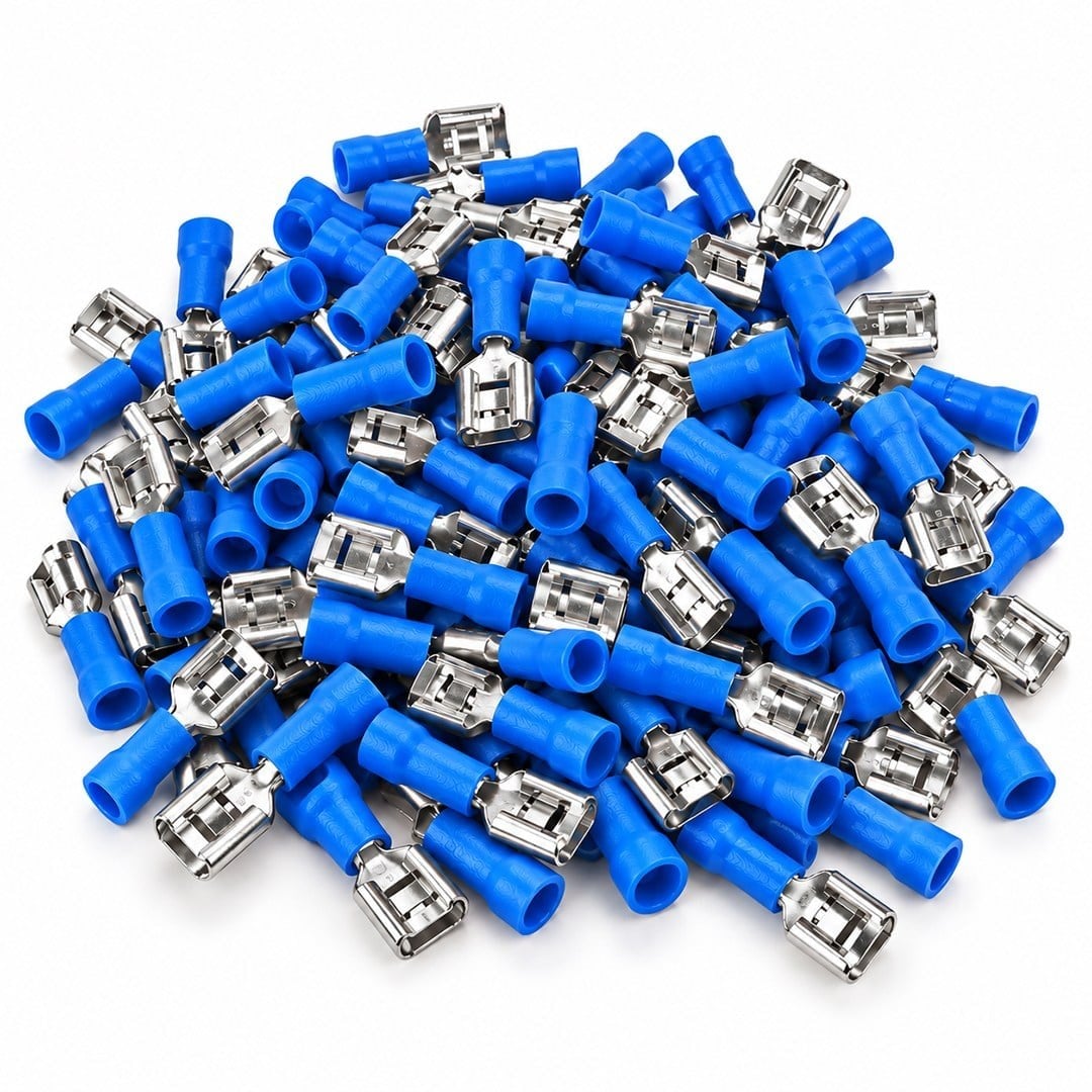 PowerMaster PM-39057 1,5-2,5mm2 Kesit 20x7x5mm Soket Mavi İzoleli Kablo Pabucu (100lü Paket)