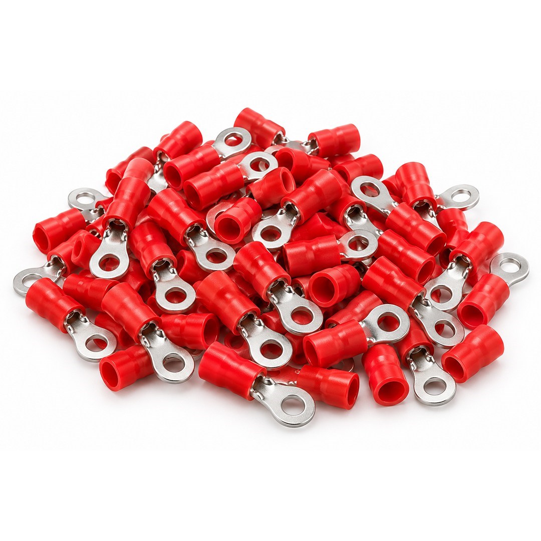PowerMaster PM-39069 0,5-1,5mm2 Kesit 21x8x6mm Soket Kırmızı İzoleli Kablo Pabucu (100lü Paket)