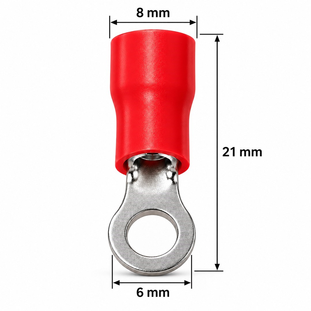 PowerMaster PM-39069 0,5-1,5mm2 Kesit 21x8x6mm Soket Kırmızı İzoleli Kablo Pabucu (100lü Paket)