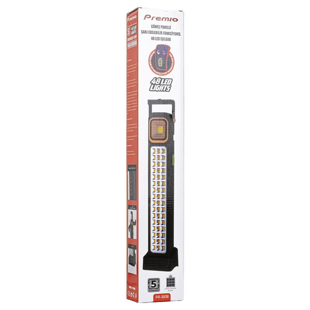 Powermaster KS-848 2 Watt Cob Ledli + 48 Ledli̇ Solar Şarjlı Işıldak