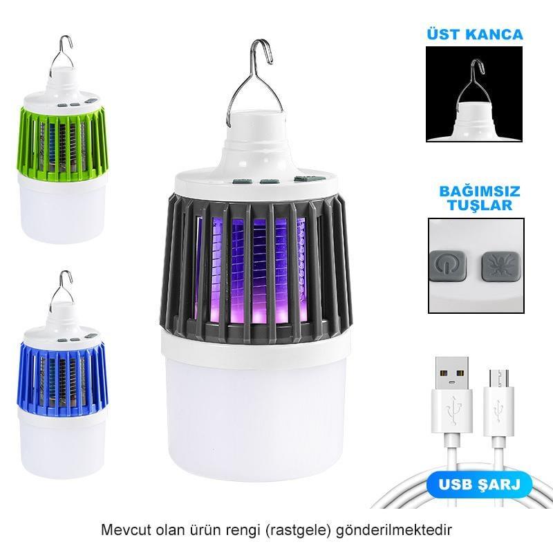 Powermaster MX-858 USBli Sinek Öldürücü Özellikli 3 Modlu Şarjlı Kamp Feneri
