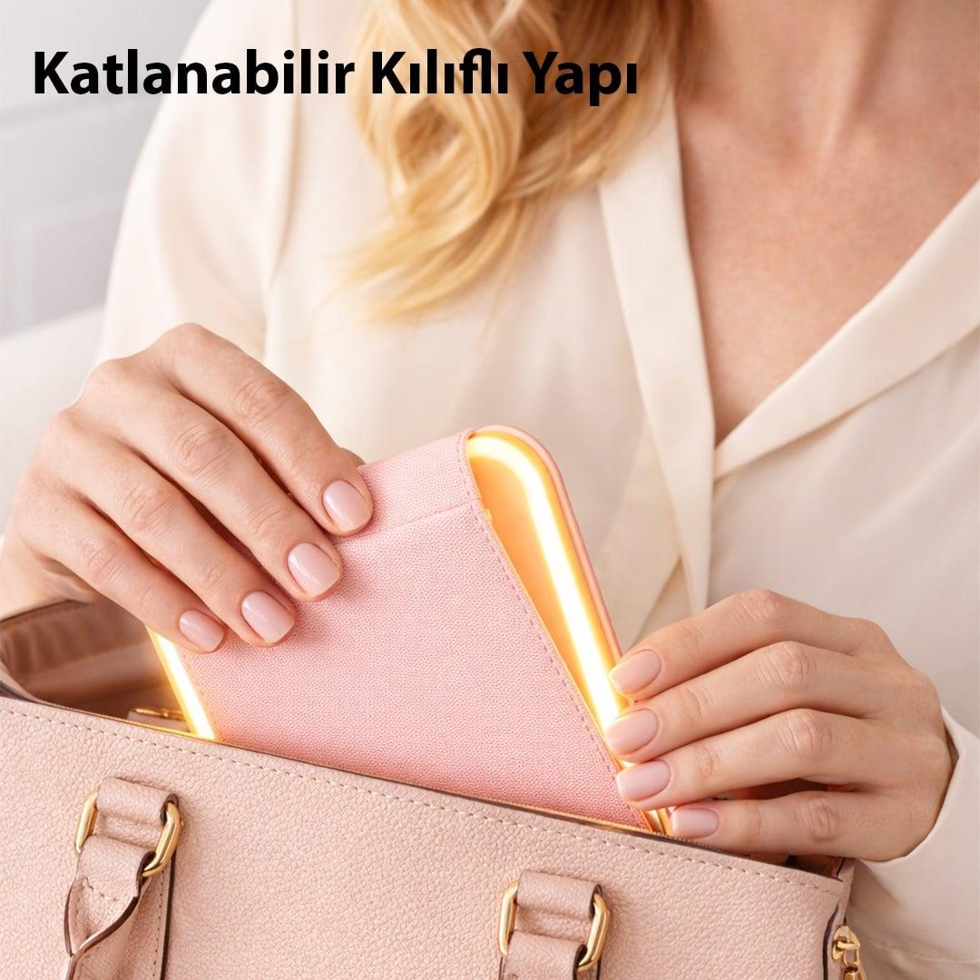 Powermaster PM-27373 Işıklı Profesyonel Makyaj Aynası 3 Renk Modlu Şarjlı Katlanabilir