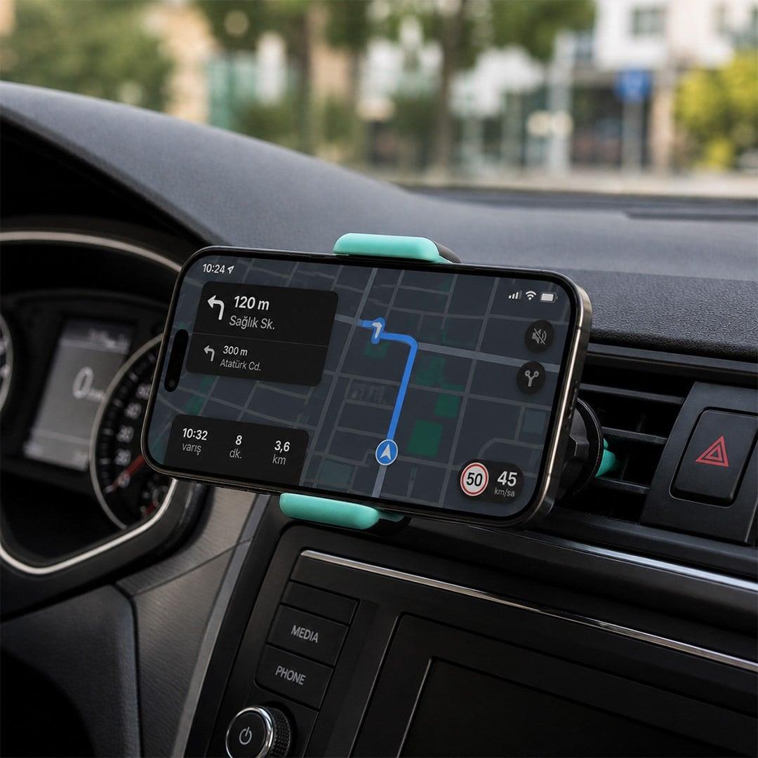 Powermaster PM-39119 Plastik 360 Derece Dönebilen Ayarlanabilir Kıskaçlı Araç İçi Telefon Tutucu
