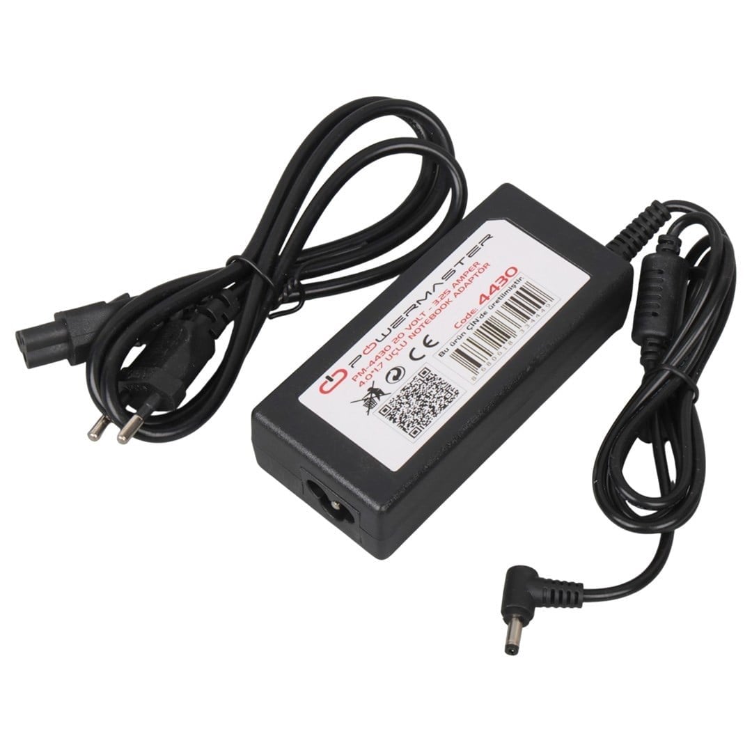 Powermaster PM-4430 20 Volt - 3.25 Amper - 65 Watt 4.0*1.7 Mm Uçlu Adaptör (Lenovo Notebook)